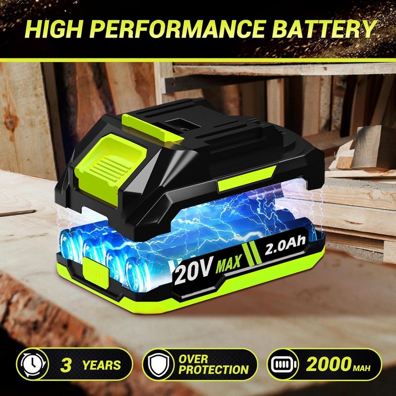 LITEKON Brushless Mini Chainsaw with 1000W High Power Motor, 36 FT/S 6Inch Cordless Power Chainsaw with Auto-Oil System, 2025 Upgraded 20V Electric Chain Saw with 2x2000mAh Battery & Quick Charger, 3 Chains - Image 4